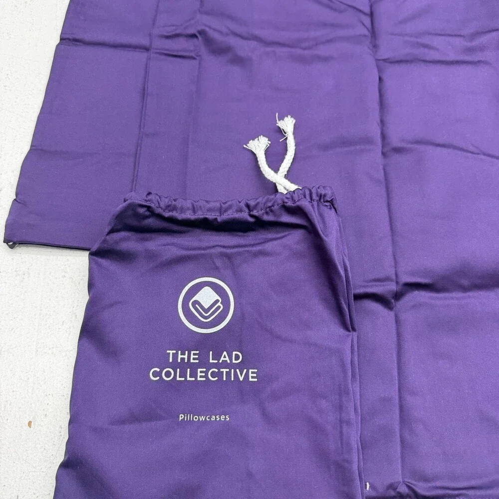 The Lad Collective Pillowcases Set Of 2 20x26 Bamboo Cotton Purple Zip Bag